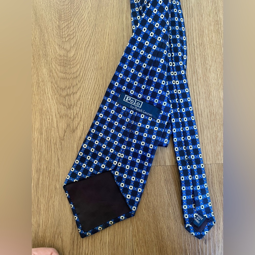 Polo by Ralph Lauren Blue Geometric Tie
